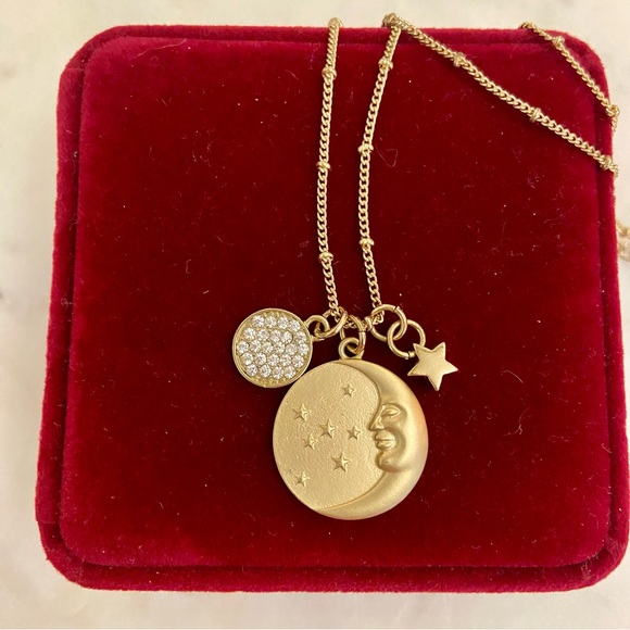 LOFT Jewelry - LOFT Gold Tone Moon and Star Pendant Necklace